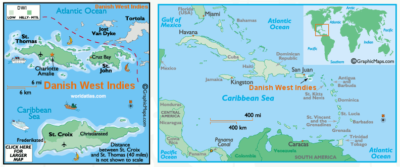 Danish West Indies' Map