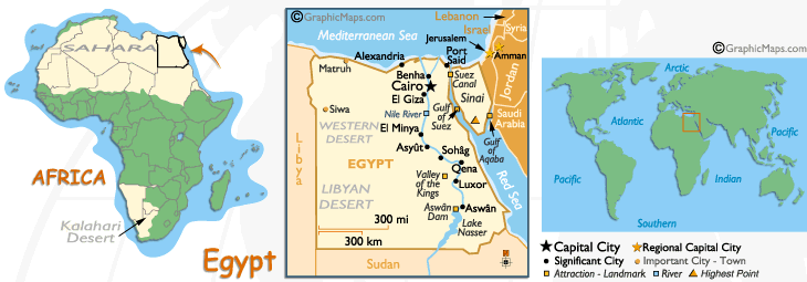 Mappa dell'Egitto