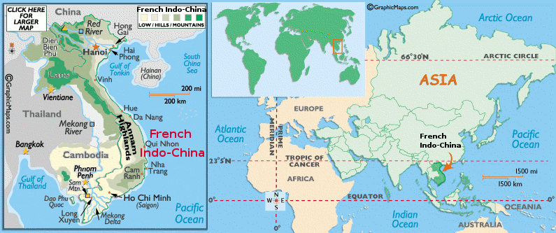 Mappa dell'Indocina Francese