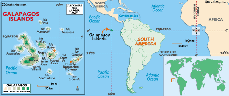 Mappa delle Isole Galápagos