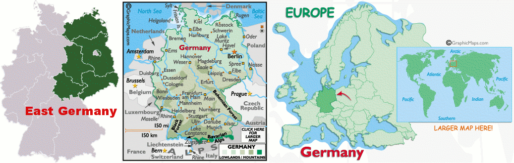 Mappa della Repubblica Democratica di Germania