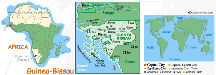 Mappa della Guinea Bissau