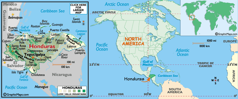 Mappa dell'Honduras