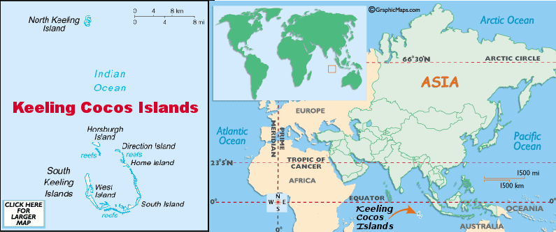 Mappa delle Isole Keeling Cocos
