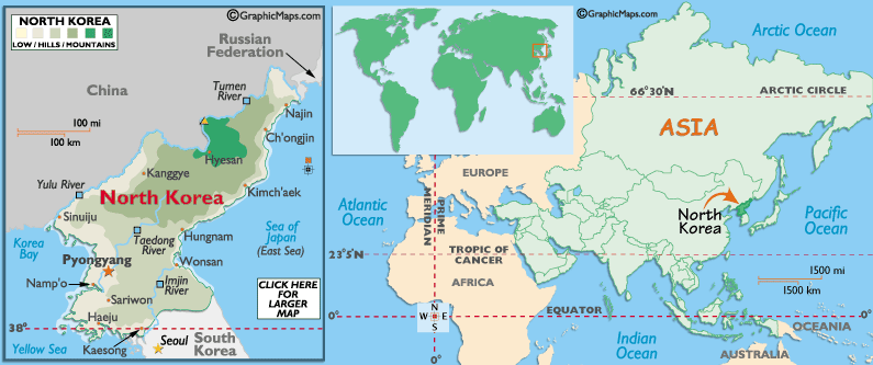 Mappa della Corea del Nord