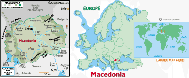 Mappa della Macedonia