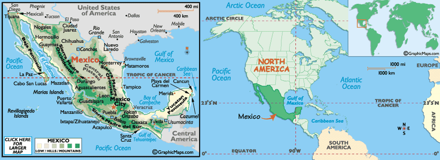 Mappa del Messico