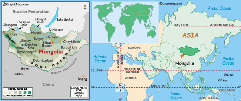 Mappa della Mongolia