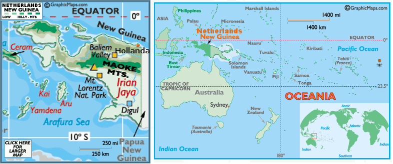 Mappa della Nuova Guinea Olandese