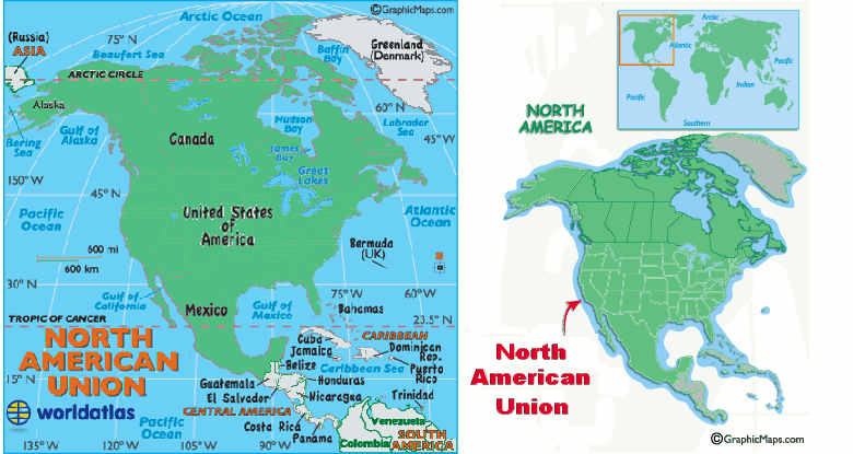 North American Union's Map
