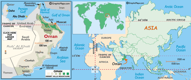 Mappa dell'Oman