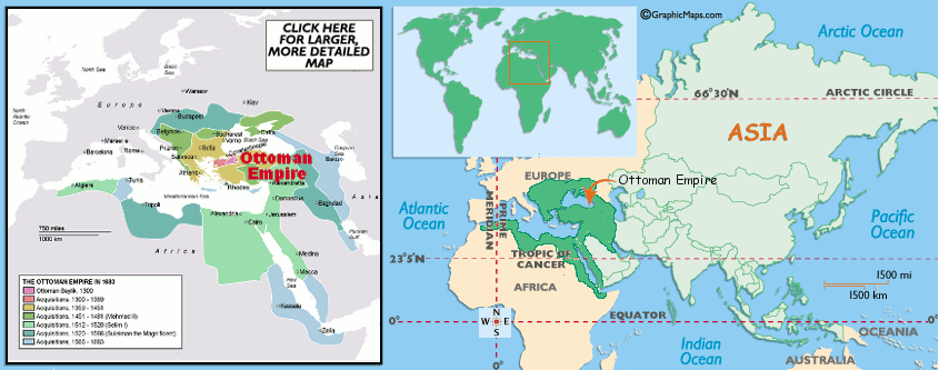 Mappa dell'Impero Ottomano