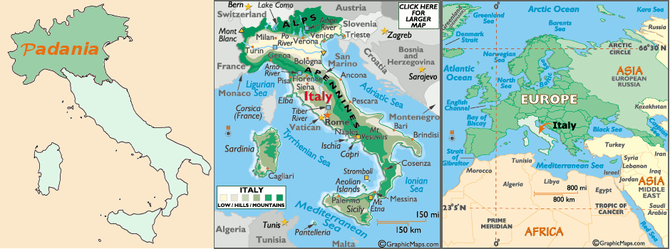 Padania's Map