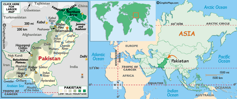 Mappa del Pakistan