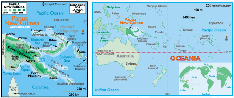 Mappa di Papua Nuova Guinea