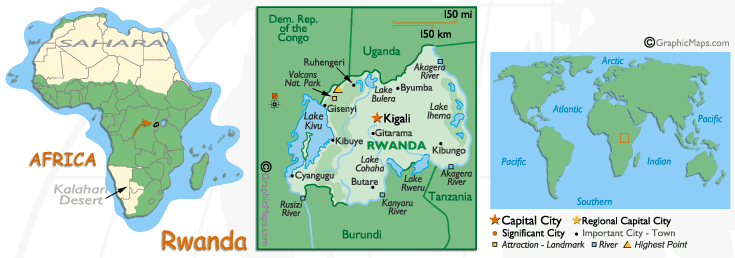 Mappa del Rwanda