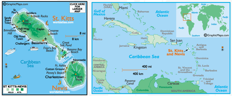 Sant Kitts & Nevis' Map