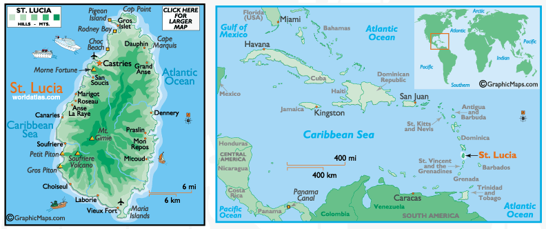 Saint Lucia's Map