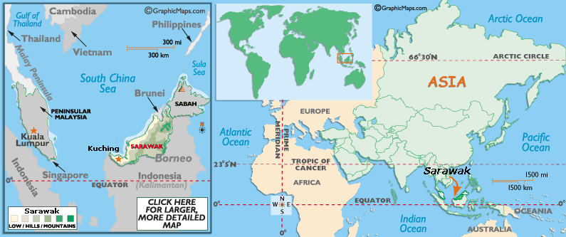 Mappa di Sarawak