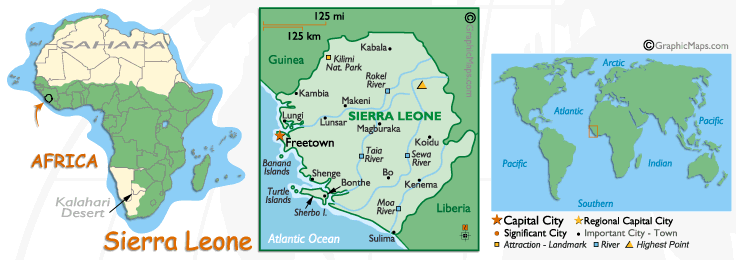 Mappa della Sierra Leone