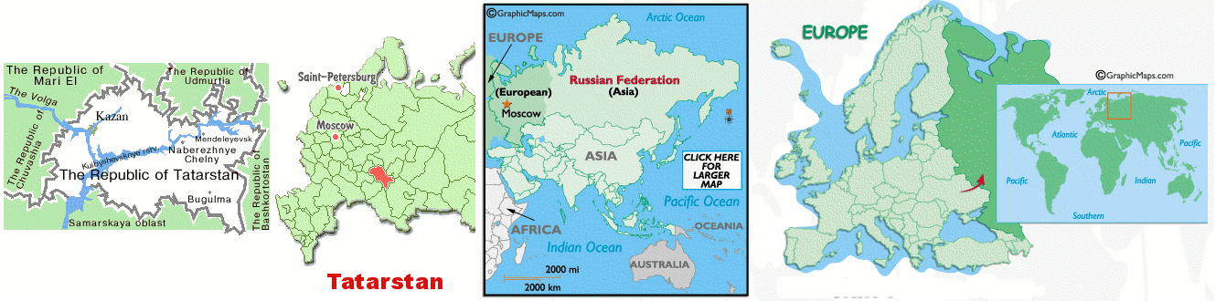 Mappa del Tatarstan