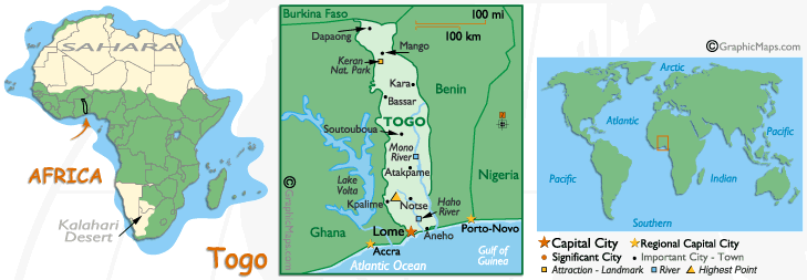 Mappa del Togo