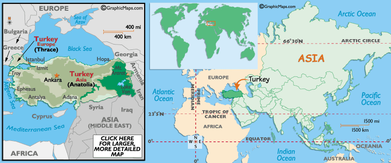 Mappa della Turchia