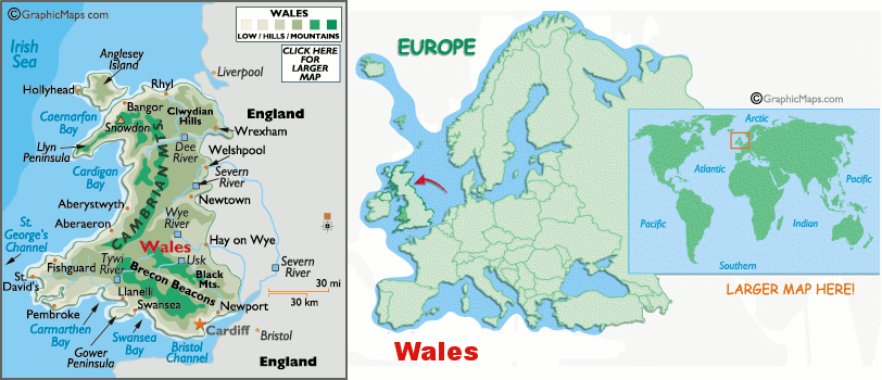Wales' Map
