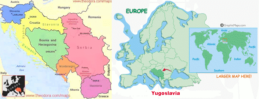 Mappa della Jugoslavia