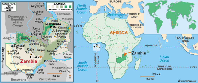 Mappa dello Zambia