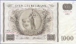 Swedish 1,000 Kronor (1952): Front