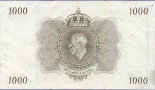 Swedish 1,000 Kronor (1952): Reverse